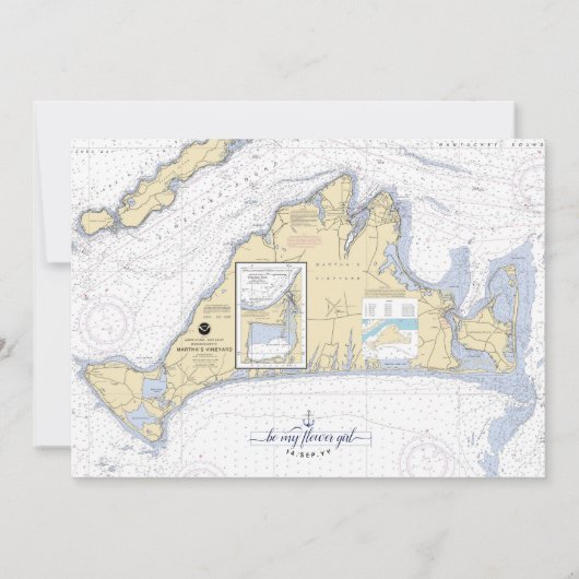 Invitation Jeune Fille aux Fleurs Mariage Nautique | Martha's (Dos)