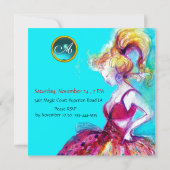 INVITATION JEUNE FILLE BLANC DOUCE 16 PARTY GEM MONOGRAM (Dos)