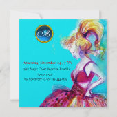 INVITATION JEUNE FILLE BLANC DOUCE 16 PARTY GEM MONOGRAM (Dos)