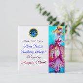 INVITATION JEUNE FILLE BLANC DOUCE 16 PARTY GEM MONOGRAM (Debout devant)