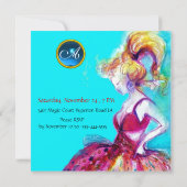 INVITATION JEUNE FILLE BLANC DOUCE 16 PARTY GEM MONOGRAM (Dos)