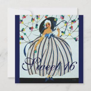 INVITATION JEUNE FILLE BLANCHE SWEET 16 ANNIVERSAIRE