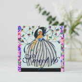 INVITATION JEUNE FILLE BLANCHE SWEET 16 ANNIVERSAIRE (Debout devant)