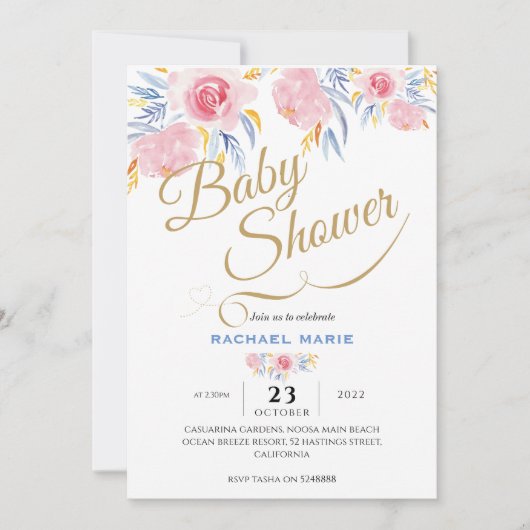 Invitation Jeune fille d'invitation à la douche pour bébé mod (Devant)