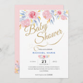 Invitation Jeune fille d'invitation à la douche pour bébé mod (Devant / Derrière)