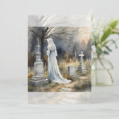 Invitation Jeune fille fantomatique dans le cimetière (Debout devant)