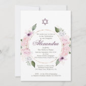 Invitation Jeune Fille Juive Baby Nommant Étoile De David Ros (Devant)