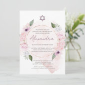 Invitation Jeune fille juive baptisant Rose rose (Debout devant)