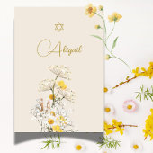 Invitation Jeune fille juive Fleurs sauvages d'aquarelle