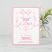 Invitation Jeune Fille Juive Nommer Pink Elegant Bow (Debout devant)