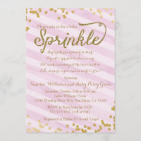 Jeune fille rose et or saupoudrer douche Invitatio