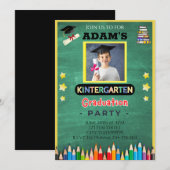 Invitation Jeune garçon de la maternelle Graduation Photo Inv (Devant / Derrière)