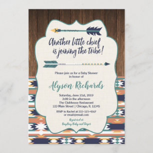 Invitation Jeune garçon d'invitation de baby showers tribaux,