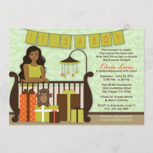 Invitation Jeune maman mignonne dans l'invitation de baby