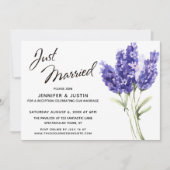 Invitation Jeune Marié Script, Fleurs de Lavande Aquarelle (Devant)