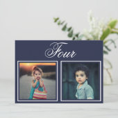 Invitation Jeune mariée âge classe élégante marine Numéro de (Debout devant)