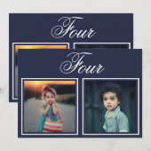 Invitation Jeune mariée âge classe élégante marine Numéro de (Devant / Derrière)