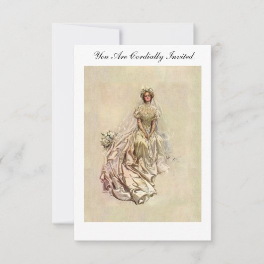 Invitation Jeune mariée de ~ de fille de l'Américain de (Devant)