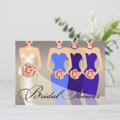 Invitation Jeune mariée et son cobalt de la Fête de la mariée (Debout devant)