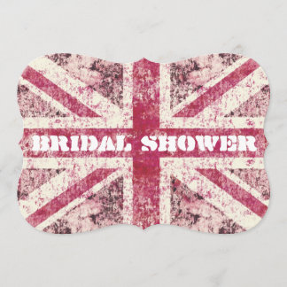 Invitation Jeune mariée grunge Girly d'Union Jack les anglais