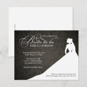 Invitation "Jeune mariée noire et blanche élégante à être" (Devant / Derrière)