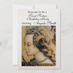 Invitation JEUNE PRINCESS SWEET 16 PARTY Gold Metallic