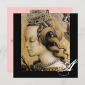 Invitation JEUNE PRINCESSE DOUCE 16 ANS FÊTE Monogramme (Devant / Derrière)