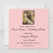 Invitation JEUNE PRINCESSE DOUCE FÊTE DES 16 ANS Monogramme (Dos)