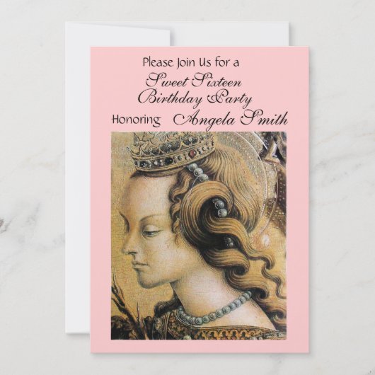 Invitation JEUNE PRINCESSE SWEET 16 PARTY Gold Rose (Devant)