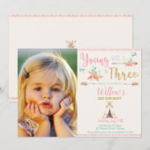 Invitation Jeune sauvage de Boho et 3ème photo de fille de (Devant / Derrière)