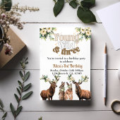 Invitation Jeune sauvage et fête d'anniversaire de trois enfa