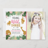 Invitation Jeune sauvage et trois animatrices de Safari (Devant)