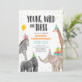 Invitation Jeune sauvage et trois animaux de la troisième par (Debout devant)