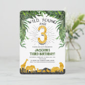 Invitation Jeune sauvage et trois ans, animal de la jungle, t (Debout devant)