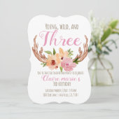 Invitation Jeune sauvage et trois ans de bois (Debout devant)