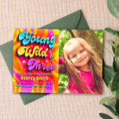 Invitation Jeune, sauvage et trois avec photo