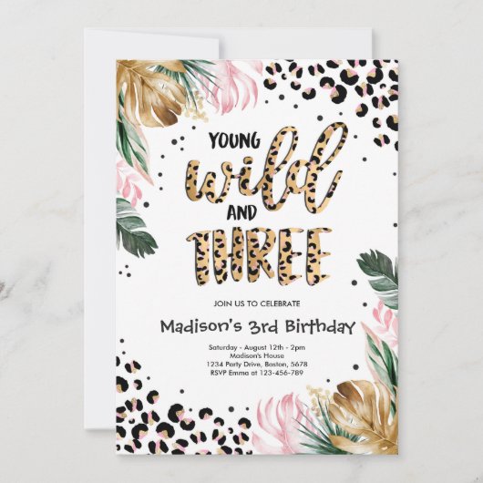 Invitation Jeune Sauvage Et Trois Empreintes de léopard De La (Devant)