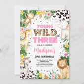 Invitation Jeune Sauvage Et Trois Empreintes de léopard Safar (Devant)