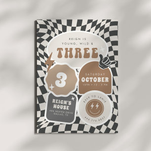 Invitation Jeune, sauvage et trois Garçons 3e anniversaire