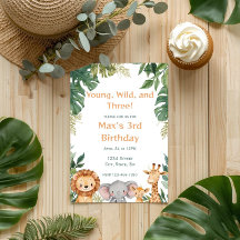 Jeune Sauvage et Trois Safari Anniversaire Jungle