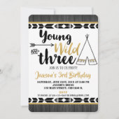 Invitation Jeune sauvage trois 3ème anniversaire garçon d'inv (Devant)