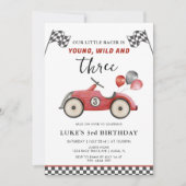 Invitation Jeune Sauvage & Trois Garçons Anniversaire Course  (Devant)