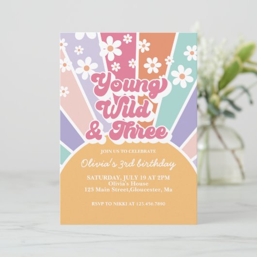 Invitation Jeune Sauvage Trois Rétro Soleil Arc-en-ciel Margu (Debout devant)