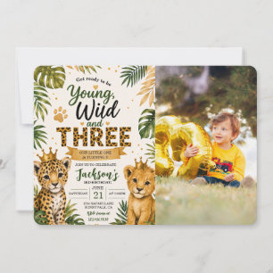 Invitation Jeune Sauvage Trois Safari Jungle 3e Anniversaire