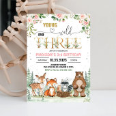 Invitation Jeune sauvage trois Woodland 3e anniversaire
