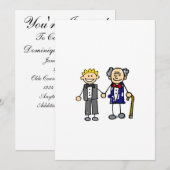 Invitation Jeune vieil Mariage gay (Devant / Derrière)