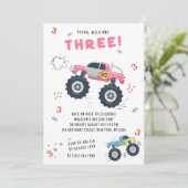 Invitation Jeune Wild 3e anniversaire Enfants Monster voiture (Debout devant)