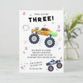 Invitation Jeune Wild 3e anniversaire Enfants Monster voiture (Debout devant)