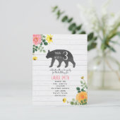 Invitation Jeune Wild Trois Ours Fleur sauvage Anniversaire (Debout devant)