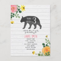 Jeune Wild Trois Ours Fleur sauvage Anniversaire